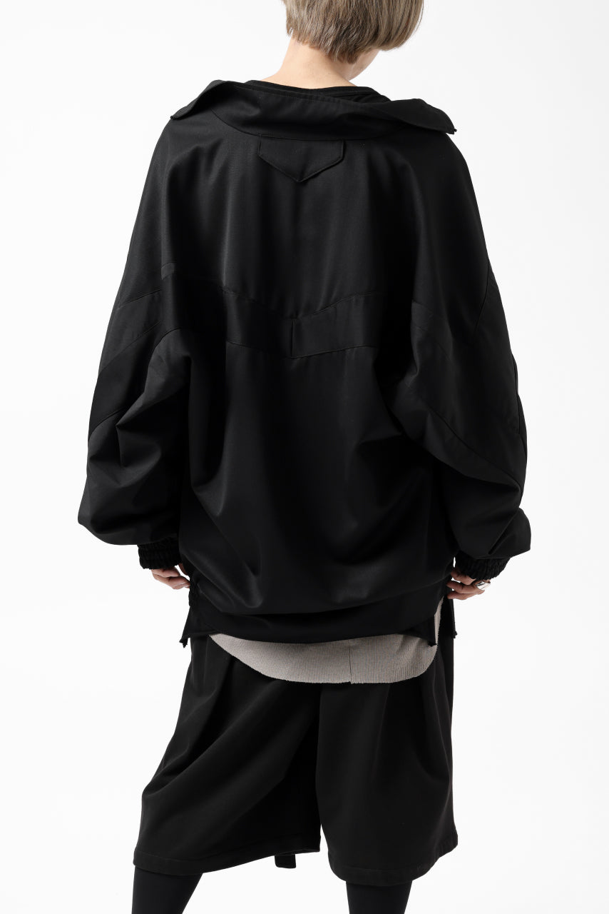 Y's....  PANELED ZIP BLOUSON / SUPER 120's DOESKIN (BLACK)