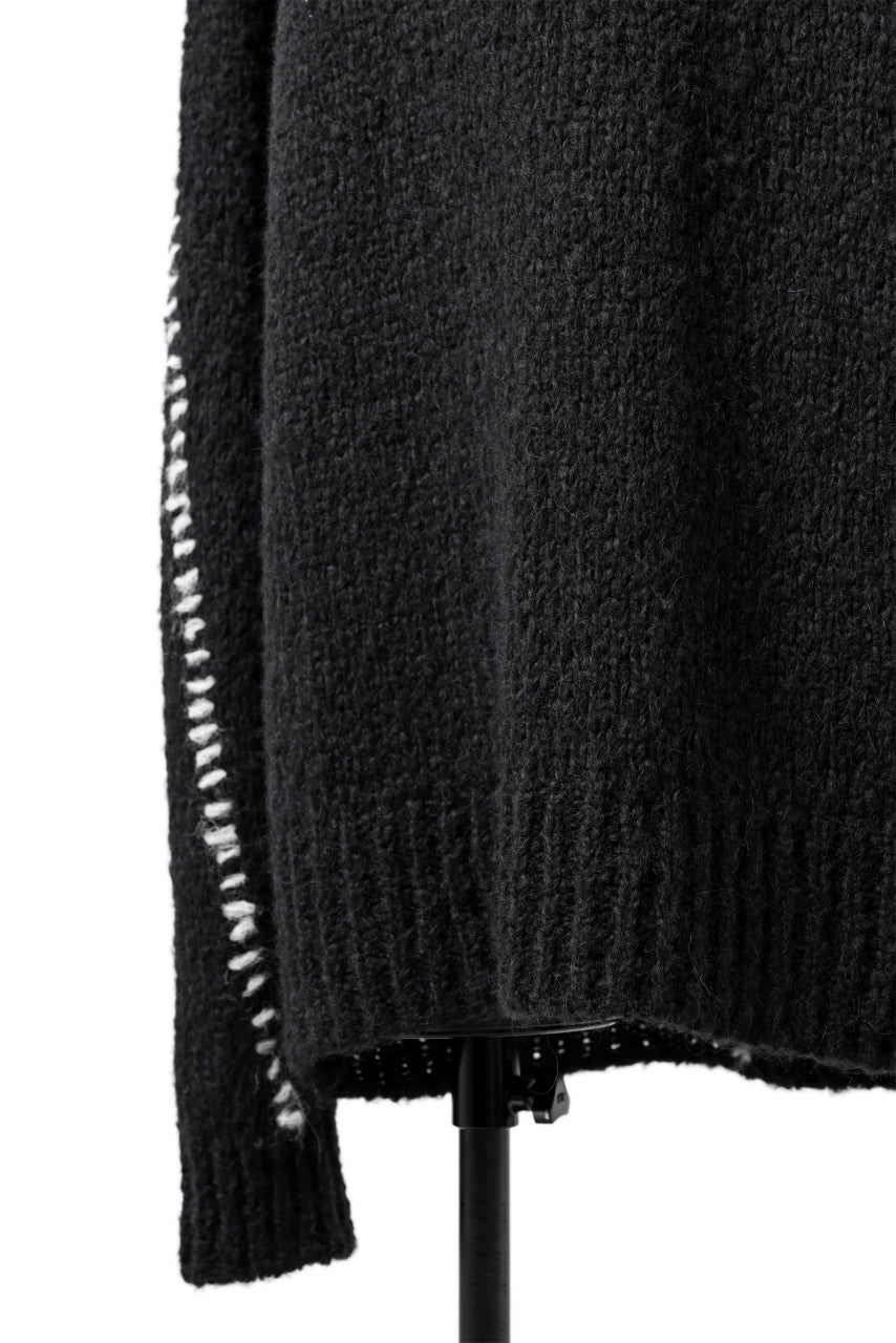 Load image into Gallery viewer, thomkrom HAND STITCH KNIT PULLOVER / ALPACA WOOL (BLACK)