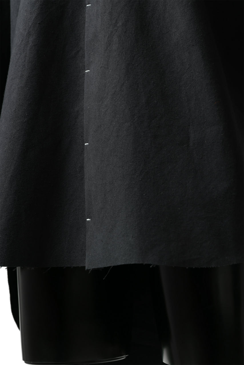 ierib slit middle shirt / boiled waxy cotton (BLACK)