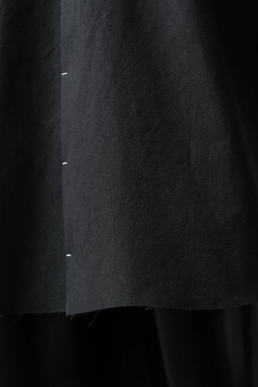 ierib slit middle shirt / boiled waxy cotton (BLACK)