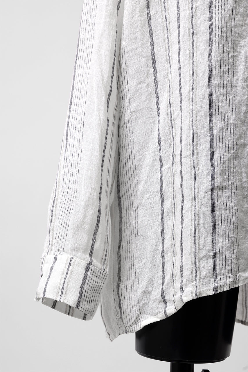_vital exclusive oversized shirt / random stripe linen (WHITE)
