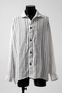 _vital exclusive oversized shirt / random stripe linen (WHITE)