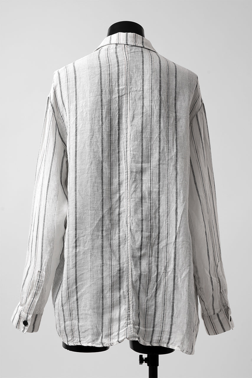 _vital exclusive oversized shirt / random stripe linen (WHITE)