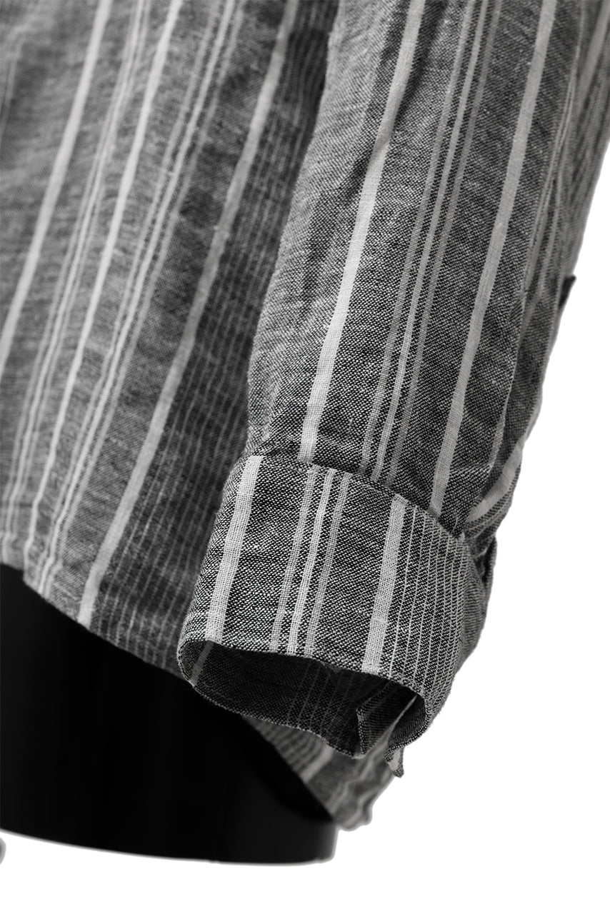 _vital exclusive oversized shirt / random stripe linen (LIGHT GREY)