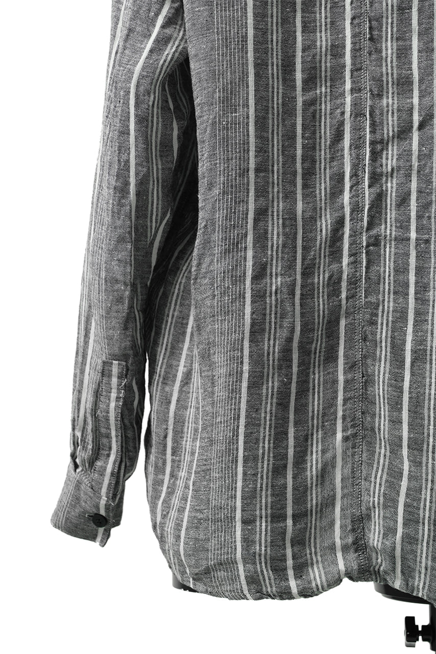 Load image into Gallery viewer, _vital exclusive oversized shirt / random stripe linen (LIGHT GREY)