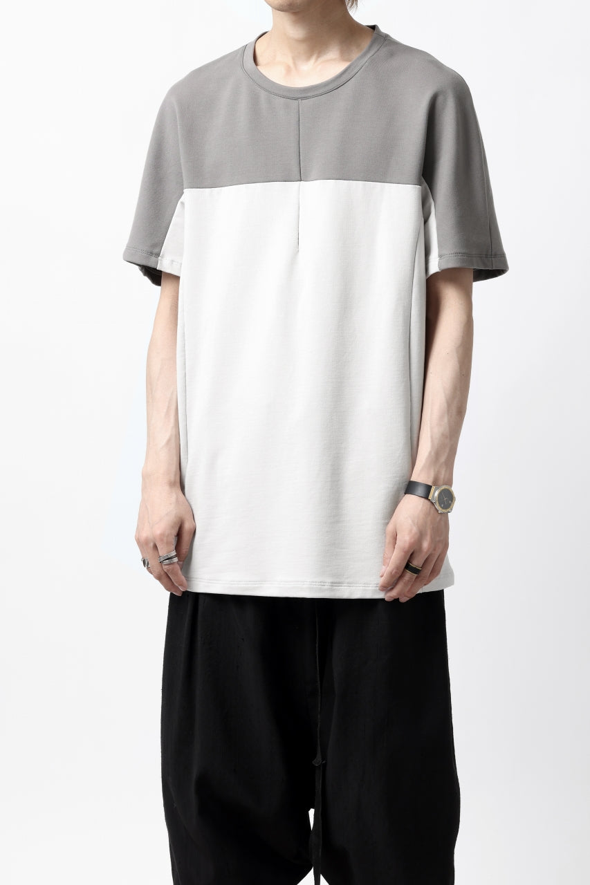 incarnation ARCH SHORT SLEEVE TOPS / ELASTIC F.TERRY (GREY x LIGHT GREY)