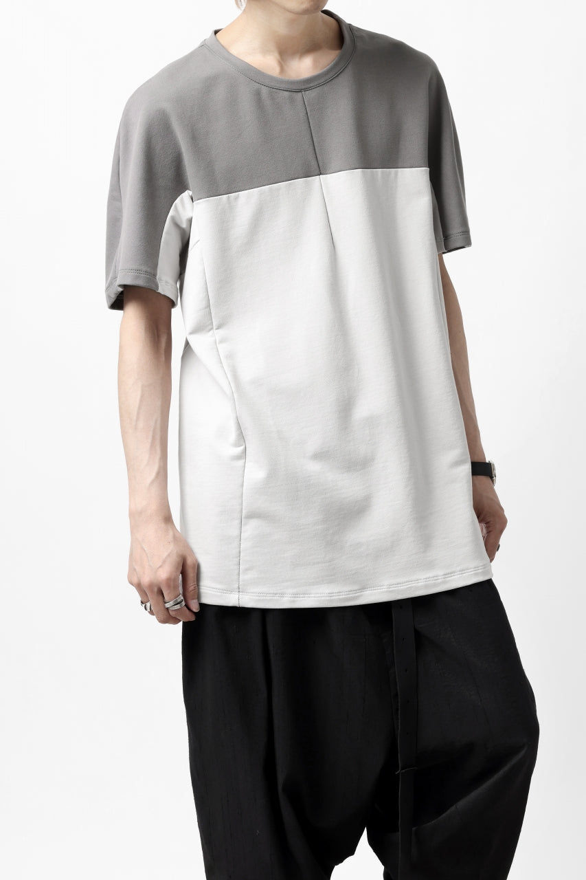 incarnation ARCH SHORT SLEEVE TOPS / ELASTIC F.TERRY (GREY x LIGHT GREY)