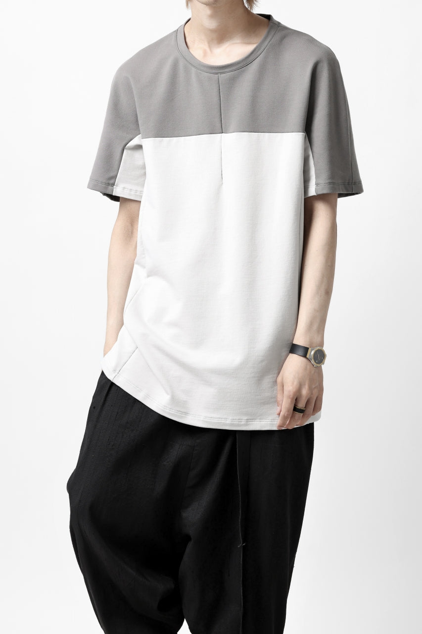 incarnation ARCH SHORT SLEEVE TOPS / ELASTIC F.TERRY (GREY x LIGHT GREY)