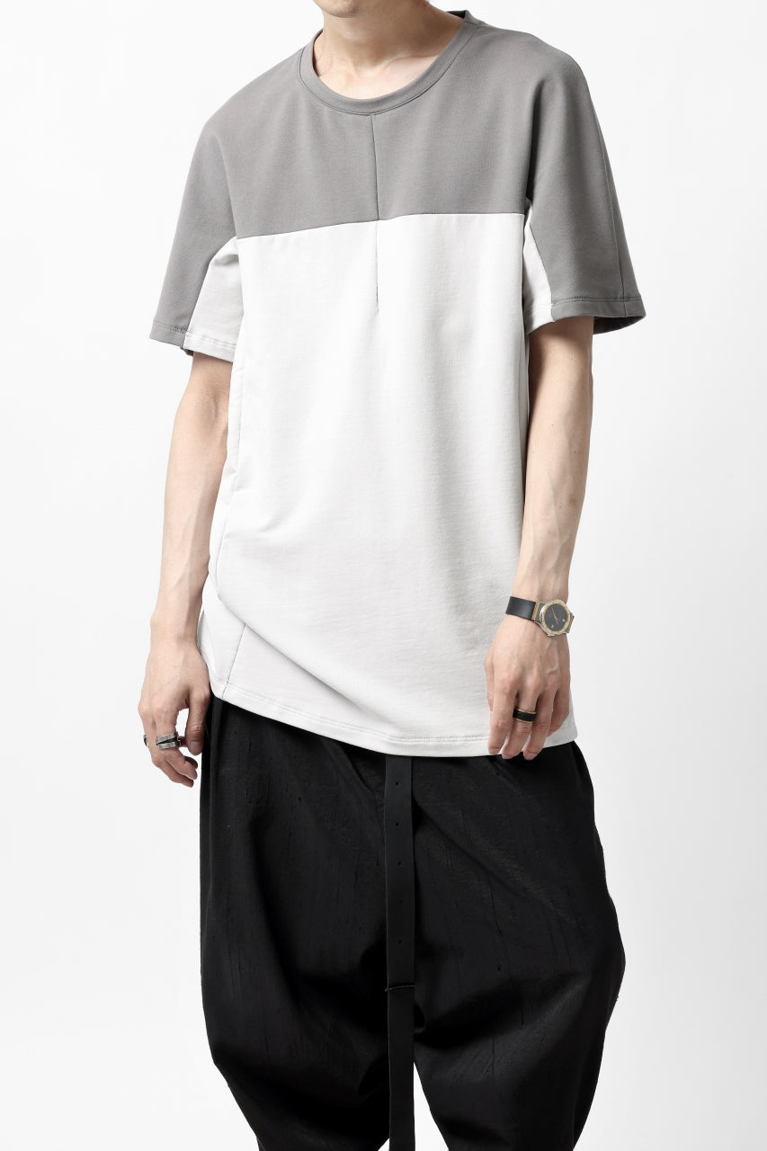 画像をギャラリービューアに読み込む, incarnation ARCH SHORT SLEEVE TOPS / ELASTIC F.TERRY (GREY x LIGHT GREY)