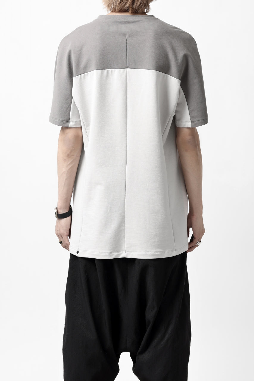 incarnation ARCH SHORT SLEEVE TOPS / ELASTIC F.TERRY (GREY x LIGHT GREY)