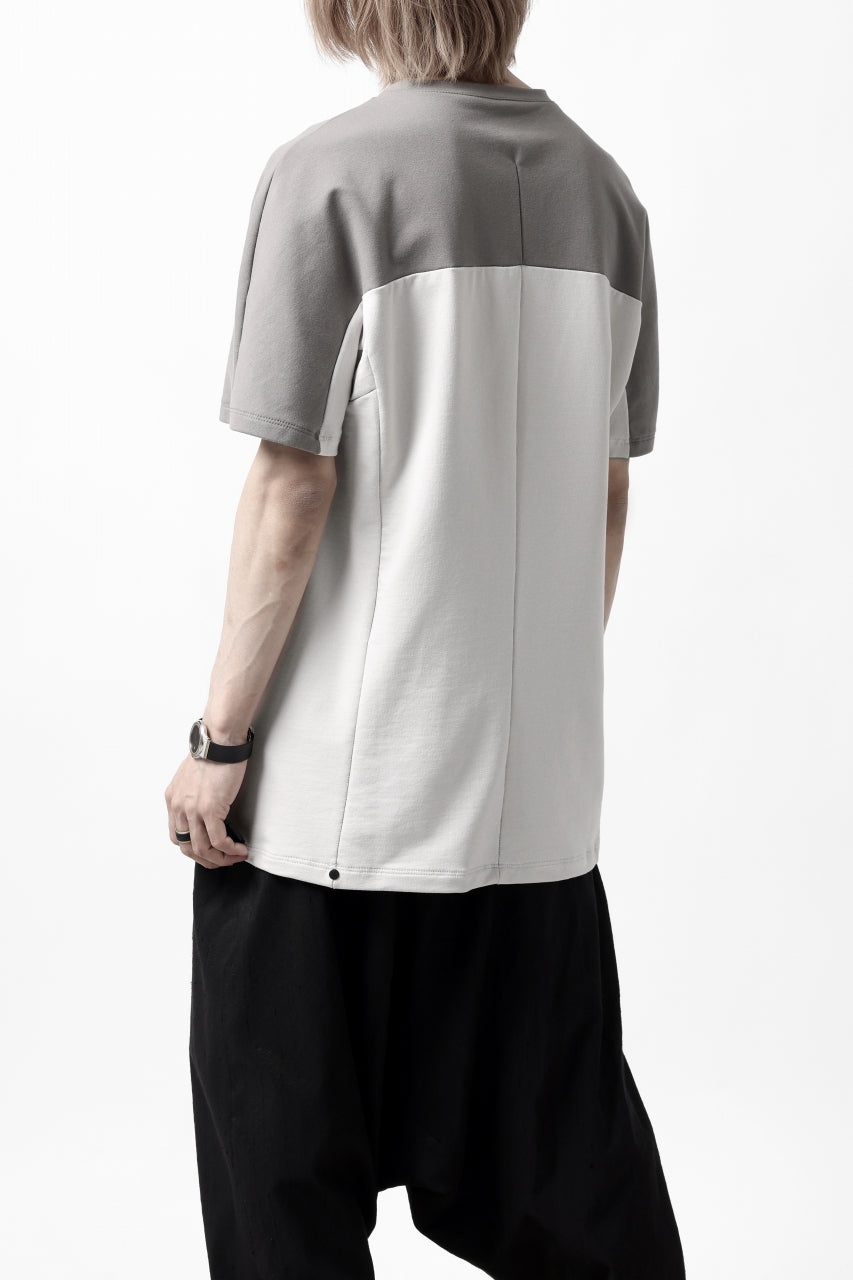 incarnation ARCH SHORT SLEEVE TOPS / ELASTIC F.TERRY (GREY x LIGHT GREY)