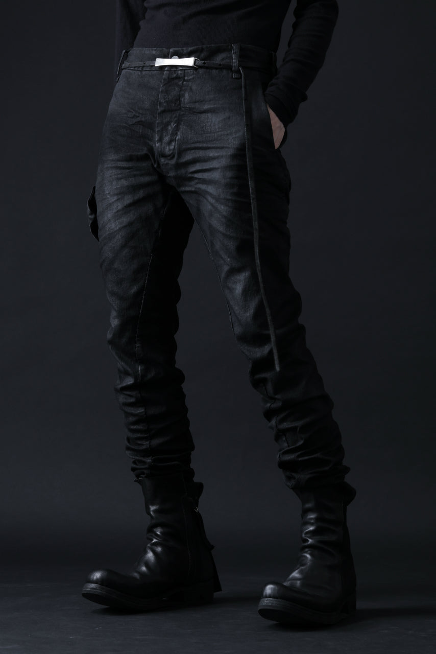 masnada BAGGY JEANS / REPURPOSED STRETCH (BLACK HAND SMEARED RESIN)