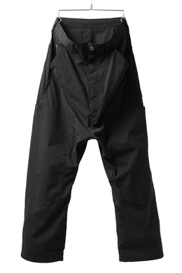 ISAMU KATAYAMA BACKLASH DOUBLE KNEE PANTS / STRETCH TYPEWRITER CLOTH (BLACK)