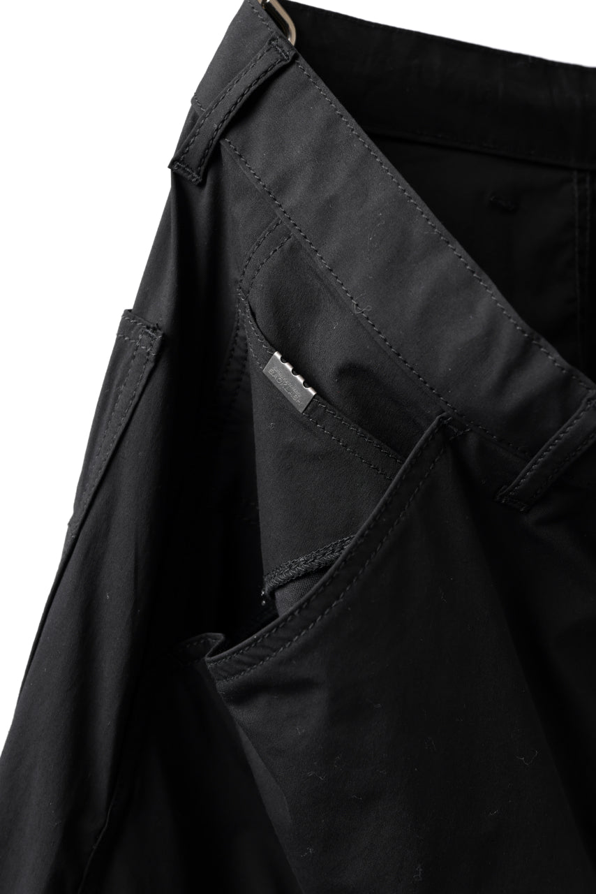 ISAMU KATAYAMA BACKLASH DOUBLE KNEE PANTS / STRETCH TYPEWRITER CLOTH (BLACK)