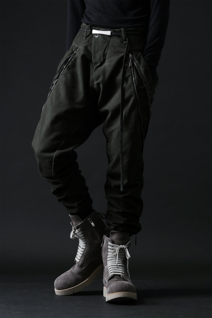 Load image into Gallery viewer, masnada LATERAL ZIP BAGGY PANTS / STRETCH REPURPOSED COTTON (LEGION)