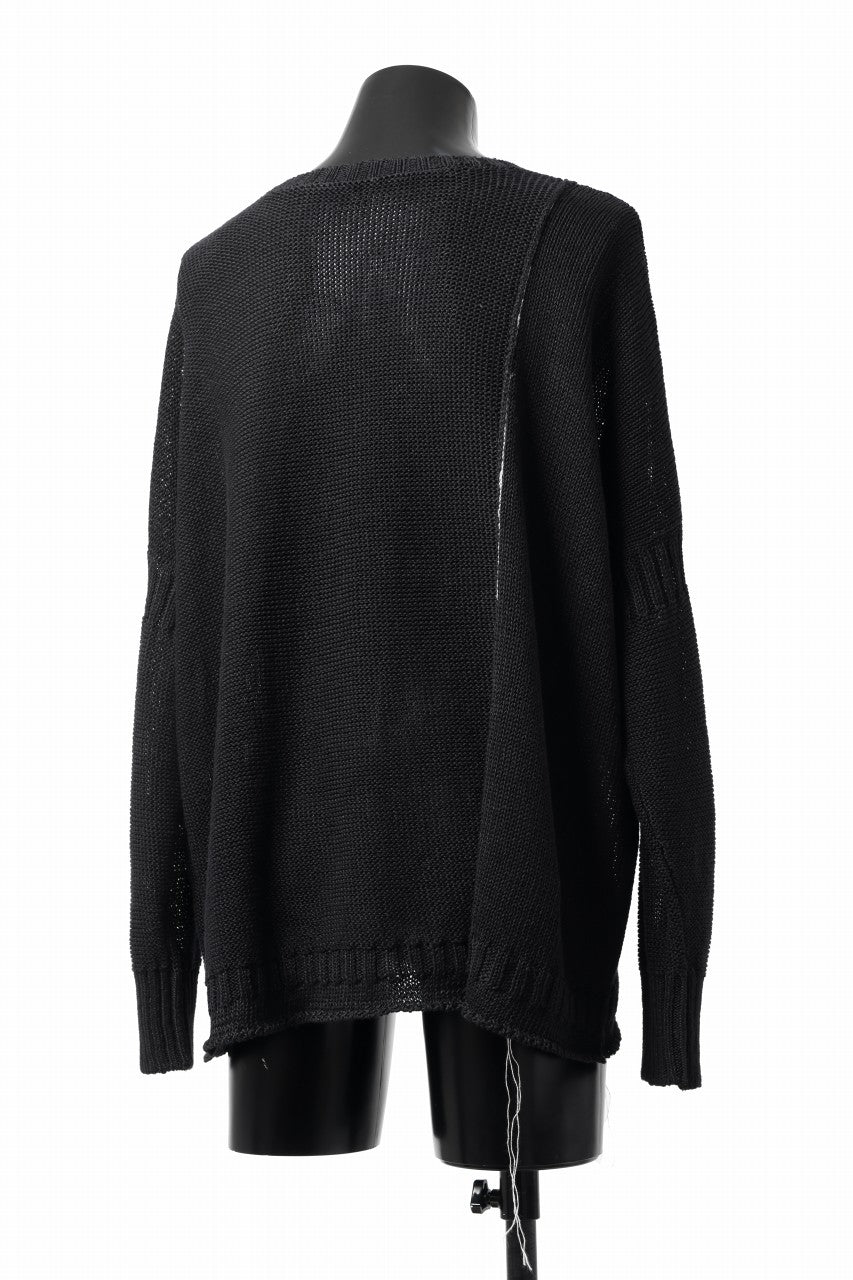 KLASICA ATTACHED LOOSE KNIT PULLOVER / ORG MIX 6PLY FOR 5G LICO (BLACK)