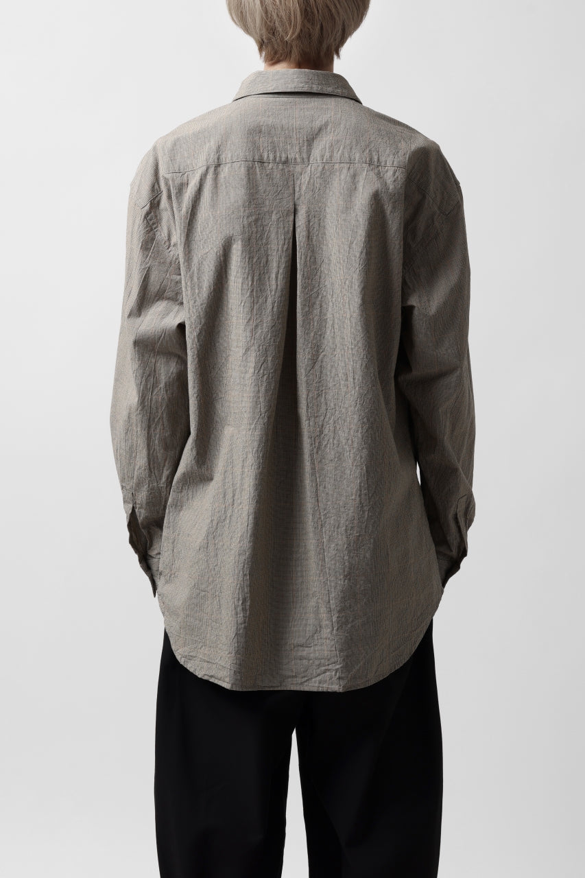 YUTA MATSUOKA exclusive plain shirt / organic cotton washer check (mustard)