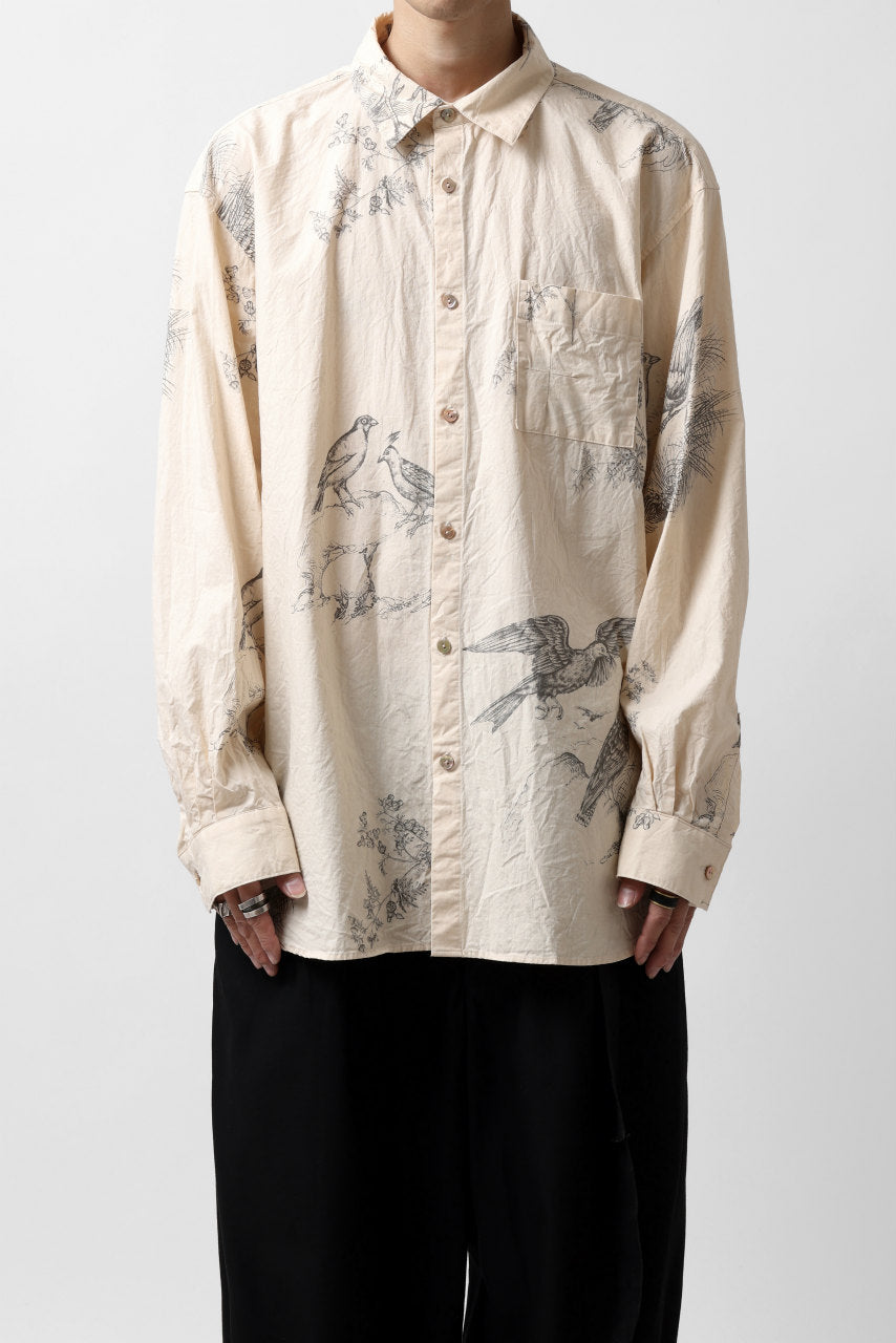 YUTA MATSUOKA plain shirt / slab typewriter (ecru-print)