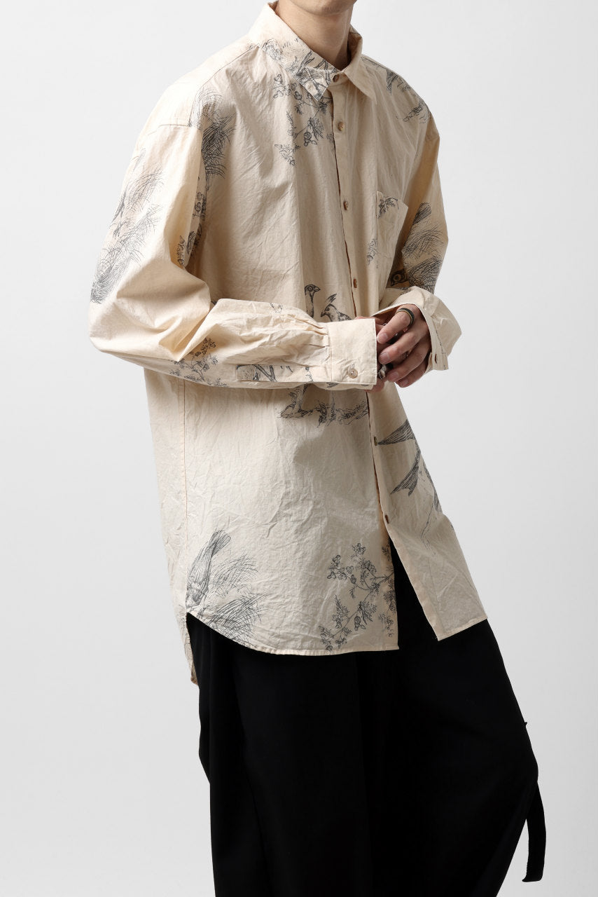 YUTA MATSUOKA plain shirt / slab typewriter (ecru-print)