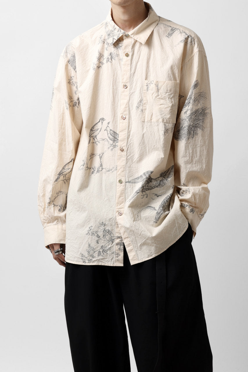 YUTA MATSUOKA plain shirt / slab typewriter (ecru-print)