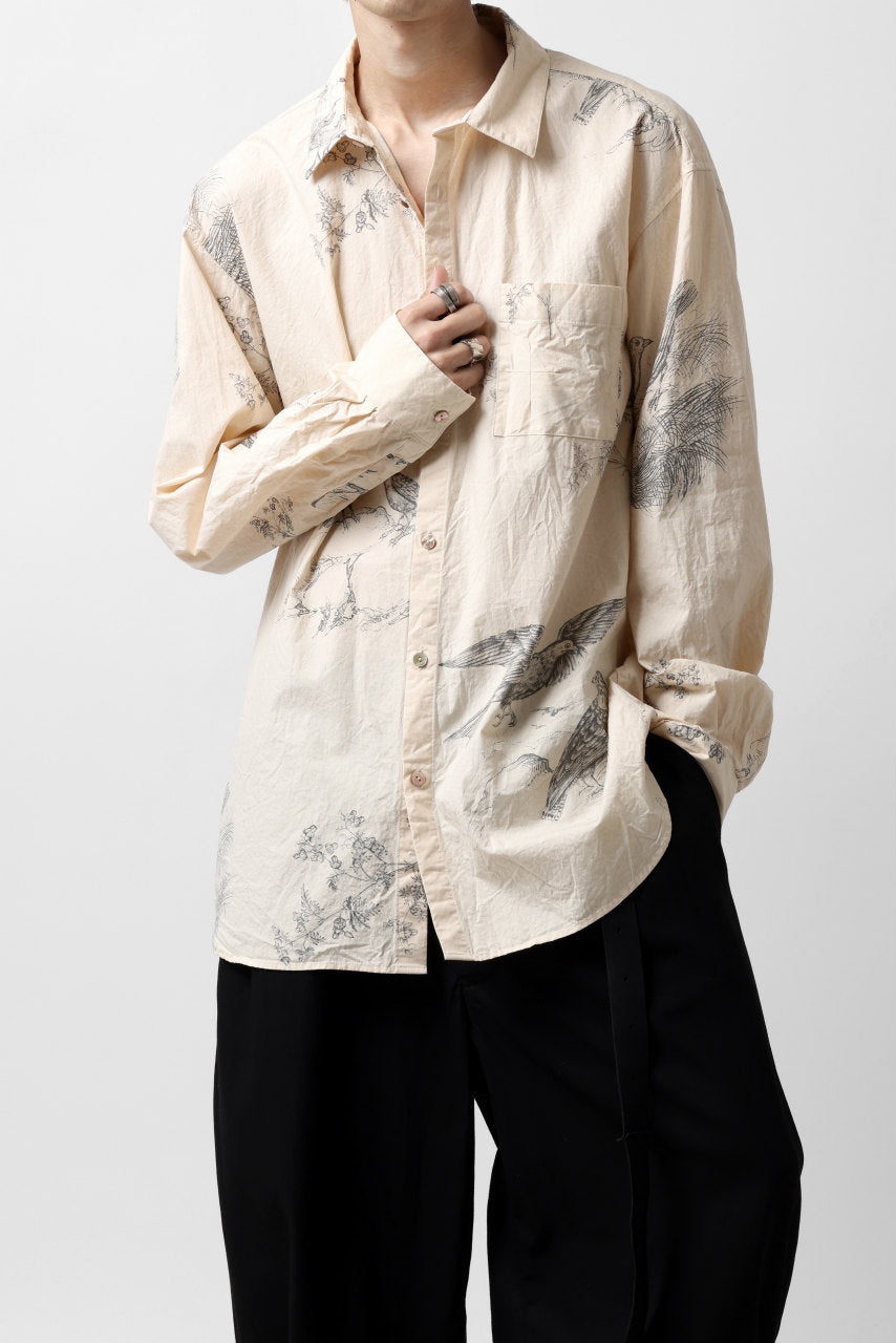 YUTA MATSUOKA plain shirt / slab typewriter (ecru-print)