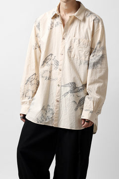 Load image into Gallery viewer, YUTA MATSUOKA plain shirt / slab typewriter (ecru-print)