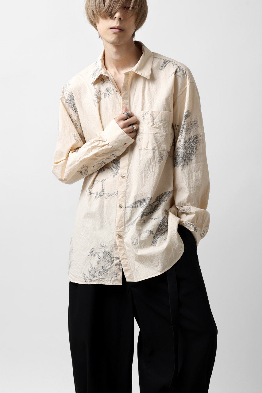 YUTA MATSUOKA plain shirt / slab typewriter (ecru-print)