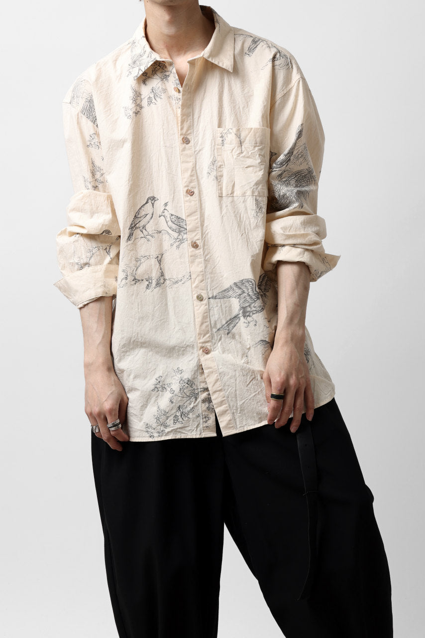 YUTA MATSUOKA plain shirt / slab typewriter (ecru-print)