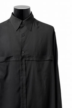 Load image into Gallery viewer, Y&#39;s TAPE FLAP POCKET SHIRT / CELLULOSE LOAN (BLACK)