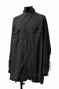 Load image into Gallery viewer, Y&#39;s TAPE FLAP POCKET SHIRT / CELLULOSE LOAN (BLACK)