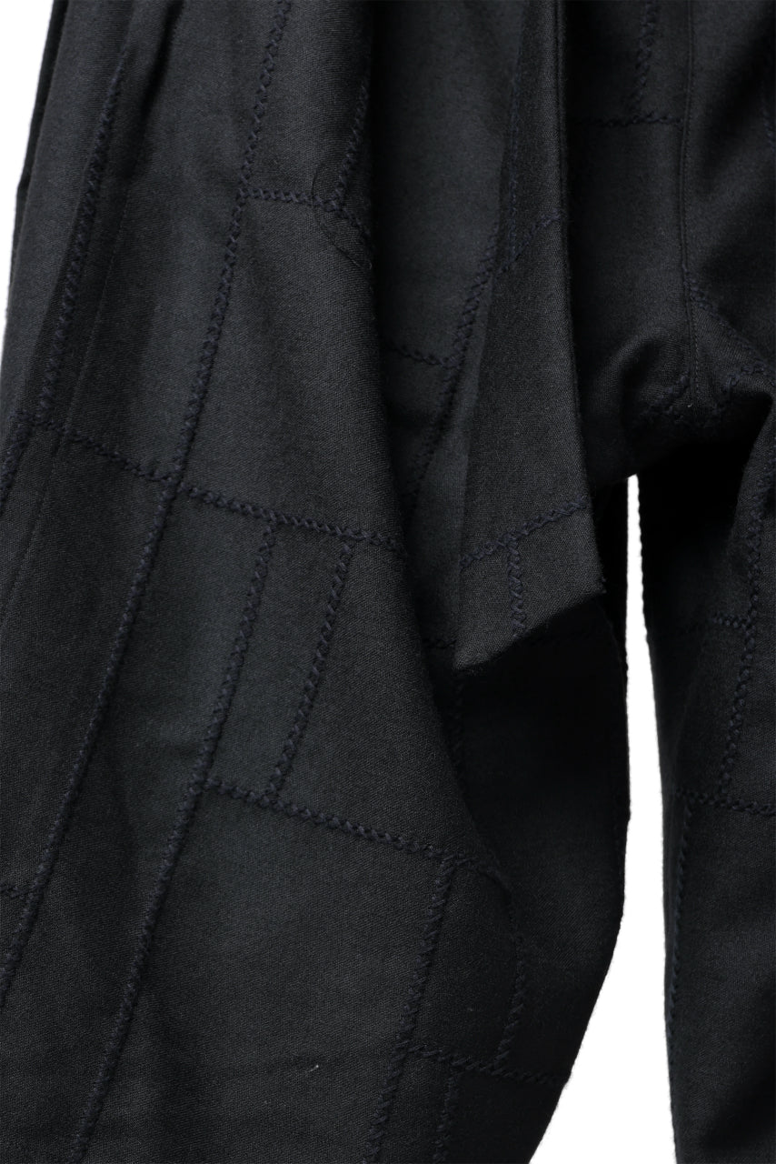 Load image into Gallery viewer, KLASICA VENT LAYERED FOLKLORE TROUSERS / BLACK BACK VENETIAN (BLACK STITCH)