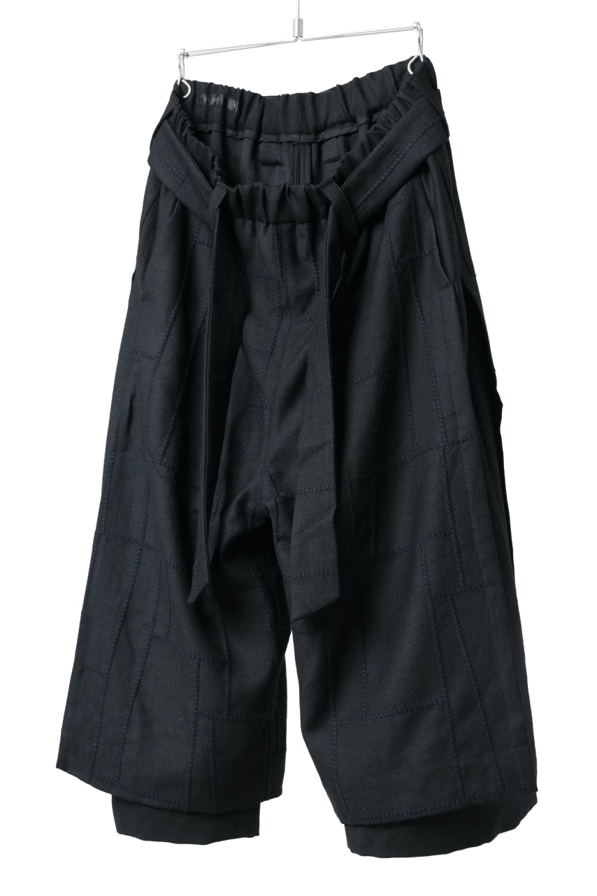 Load image into Gallery viewer, KLASICA VENT LAYERED FOLKLORE TROUSERS / BLACK BACK VENETIAN (BLACK STITCH)