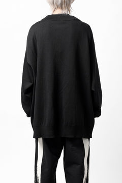 Load image into Gallery viewer, Y-3 Yohji Yamamoto LOGO INTARSIA KNIT CARDIGAN / ETHICAL FABRIC (BLACK)
