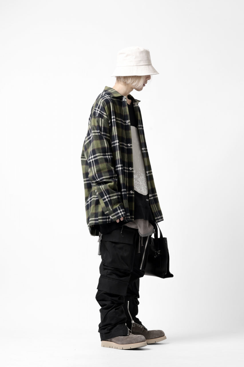 A.F ARTEFACT OVERSIZED CHECK SHIRT (KHAKI)