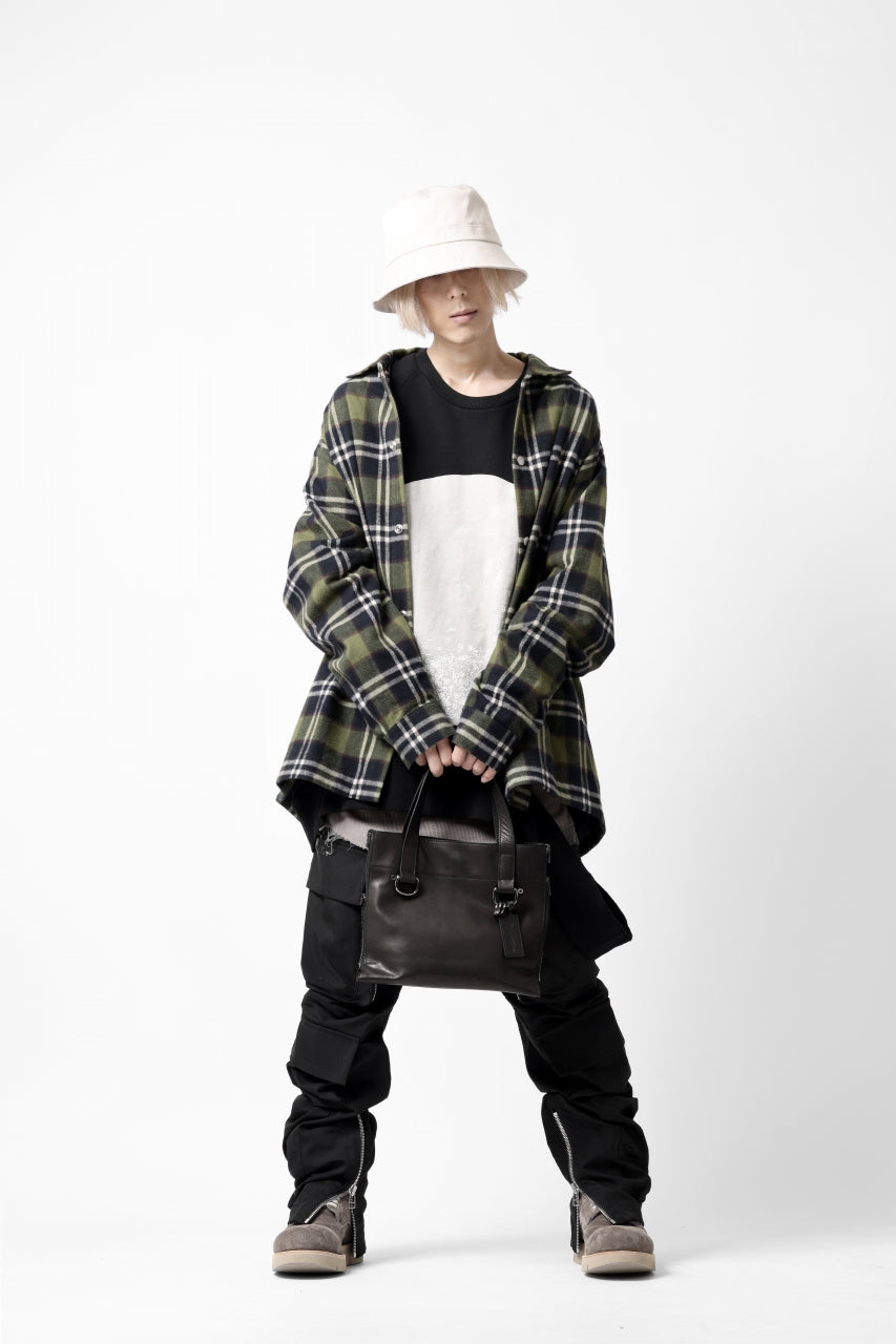 画像をギャラリービューアに読み込む, A.F ARTEFACT OVERSIZED CHECK SHIRT (KHAKI)