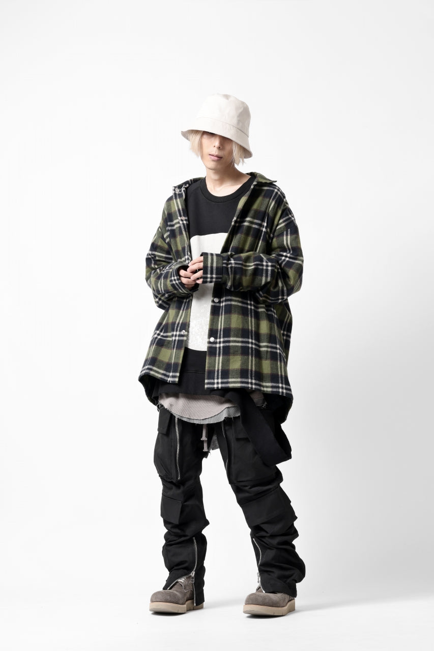 画像をギャラリービューアに読み込む, A.F ARTEFACT OVERSIZED CHECK SHIRT (KHAKI)