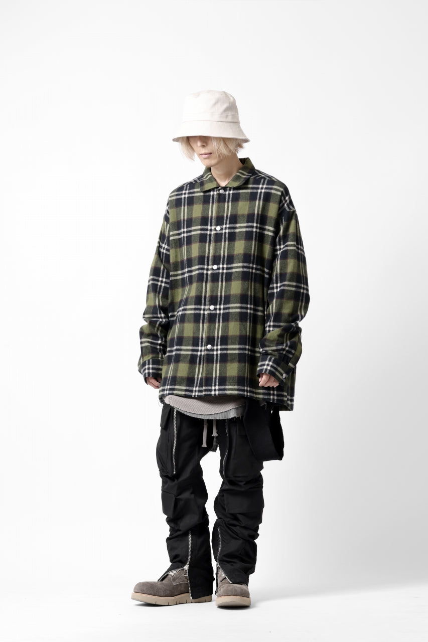 A.F ARTEFACT OVERSIZED CHECK SHIRT (KHAKI)