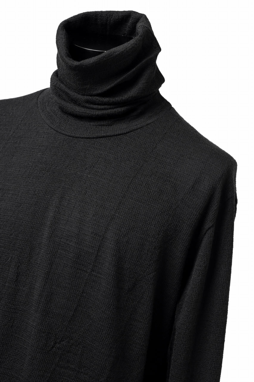 Load image into Gallery viewer, KLASICA SMOKE SMOOTH TURTLE NECK PULL / JACQUARD KNIT JERSEY (BLACK)
