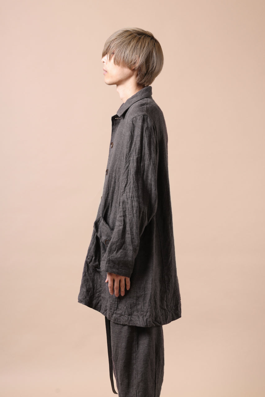 画像をギャラリービューアに読み込む, YUTA MATSUOKA work shirt jacket / brushed linen canvas (brown)