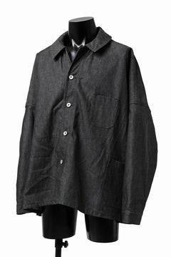 Load image into Gallery viewer, KLASICA CHEVAL EXTRA WIDE WORK JACKET / LIGHT WEIGHT DENIM (BLACK DENIM)