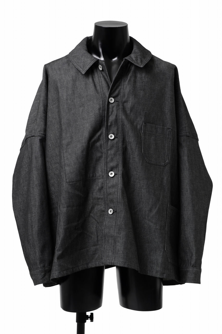 KLASICA CHEVAL EXTRA WIDE WORK JACKET / LIGHT WEIGHT DENIM (BLACK DENIM)