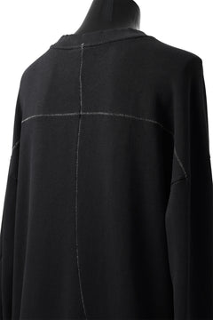 Load image into Gallery viewer, thomkrom OVERLOCKED RELAX L/S TOPS / FRENCH TERRY ORGANIC (BLACK)