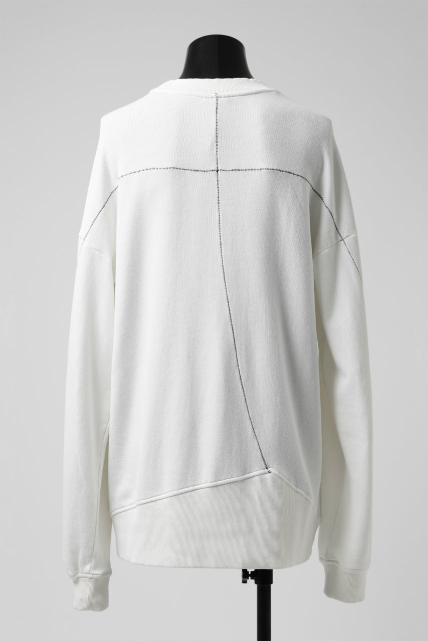 thomkrom OVERLOCKED RELAX L/S TOPS / FRENCH TERRY ORGANIC (OFF WHITE)