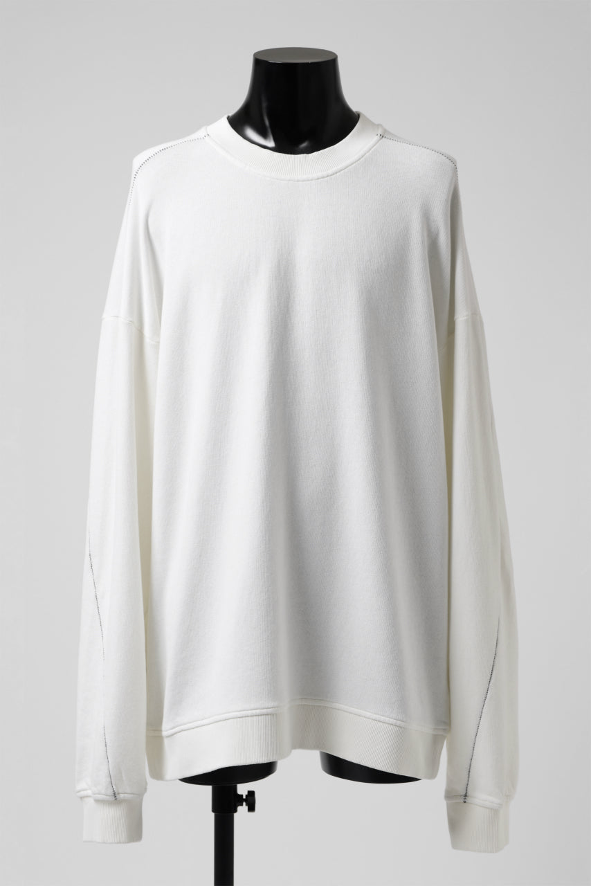 thomkrom OVERLOCKED RELAX L/S TOPS / FRENCH TERRY ORGANIC (OFF WHITE)