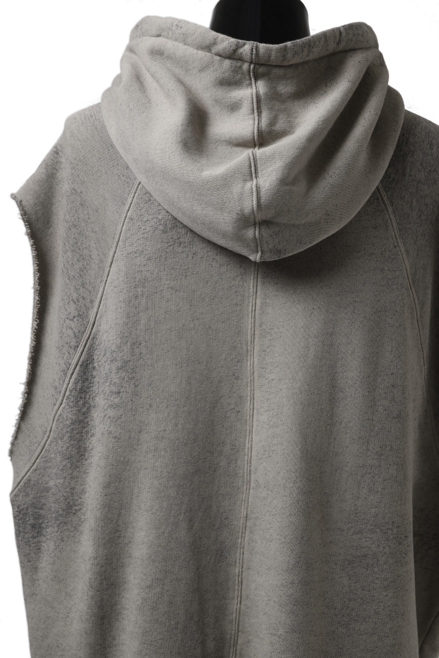 thomkrom SPLAY DYED SLEEVELESS HOODIE TOPS  / FRENCH TERRY ORGANIC (SAND)