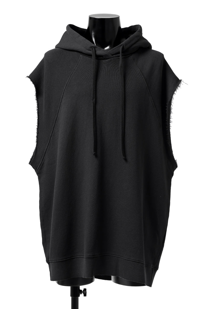 thomkrom SLEEVELESS HOODIE TOPS  / FRENCH TERRY ORGANIC (BLACK)