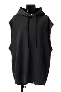 Load image into Gallery viewer, thomkrom SLEEVELESS HOODIE TOPS  / FRENCH TERRY ORGANIC (BLACK)