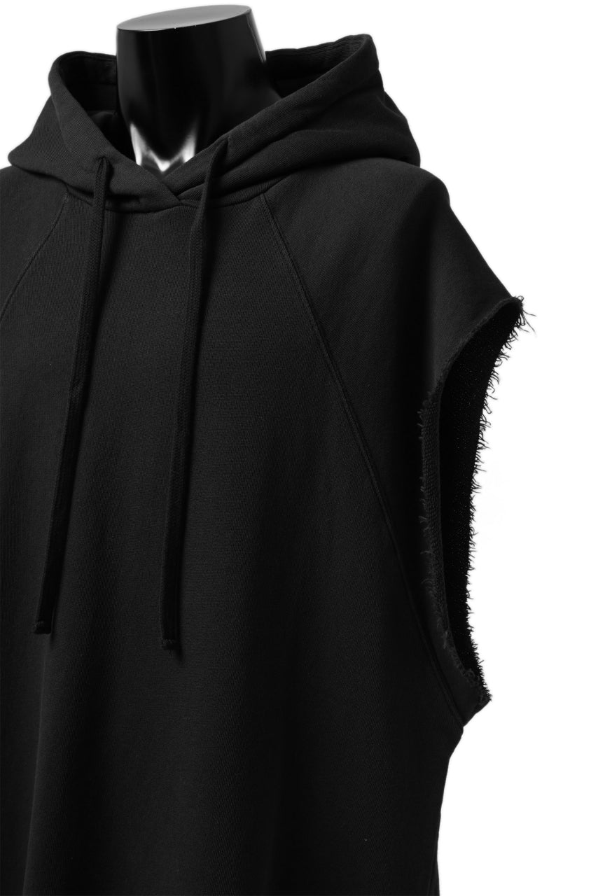thomkrom SLEEVELESS HOODIE TOPS  / FRENCH TERRY ORGANIC (BLACK)