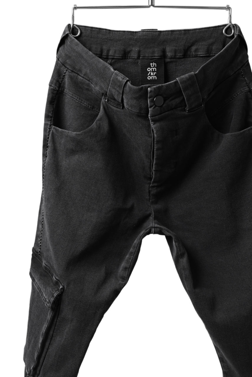 thomkrom SCAR STITCH CARGO SKINNY TROUSERS / STRETCH TENCEL DENIM (DARK GREY)