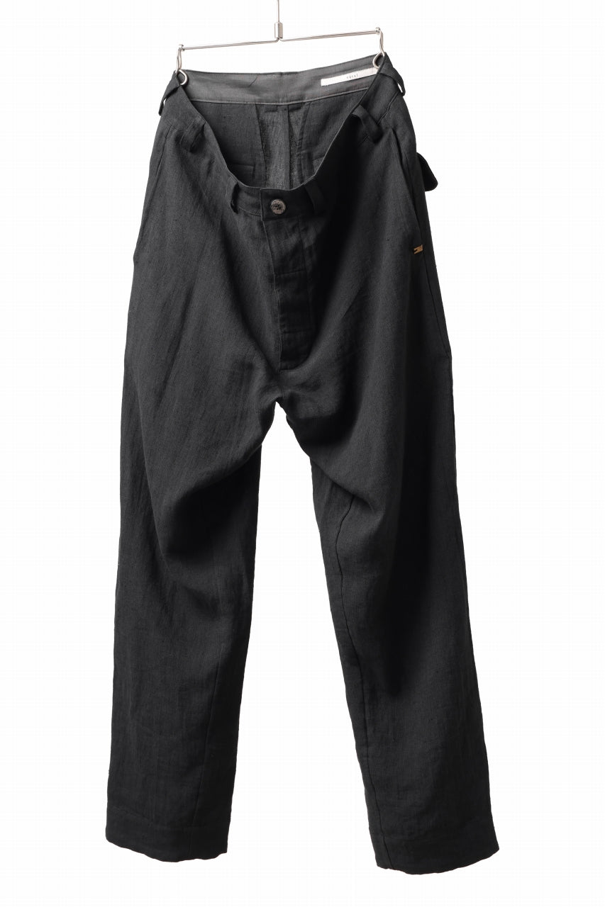 _vital straight trousers / washer soft linen (BLACK)